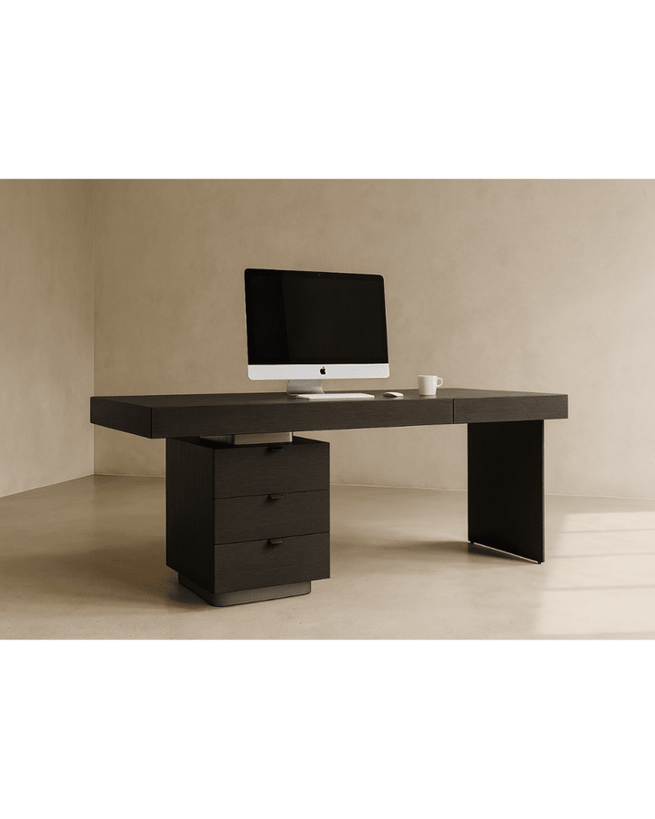 Oston Left Drawers Desk - Grey Tommy Franks 2