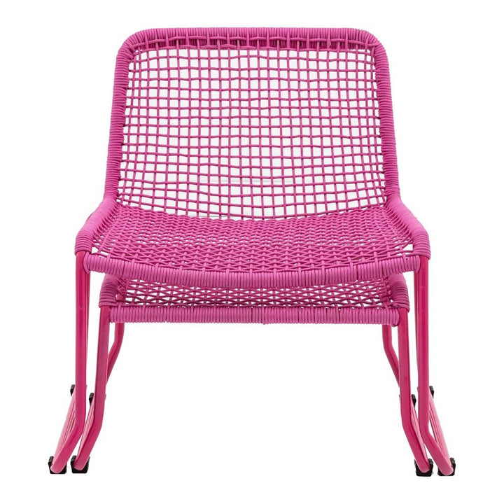 Outdoor Sosana Lounge Chair with Footstool - Pink GalleryDS 1