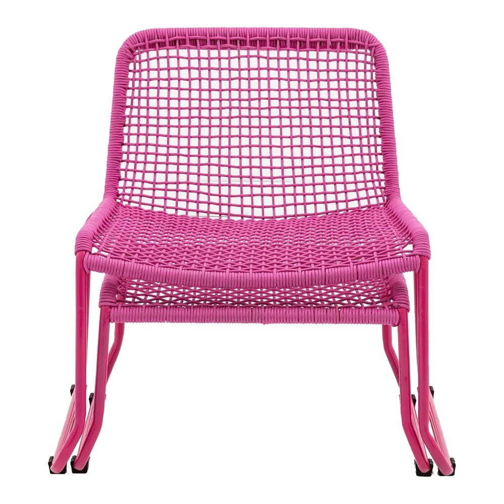 Gallery Interiors Outdoor Sosana Lounge Chair with Footstool in Pink
