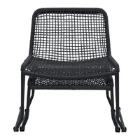 Gallery Interiors Outdoor Sosana Lounge Chair with Footstool in Black