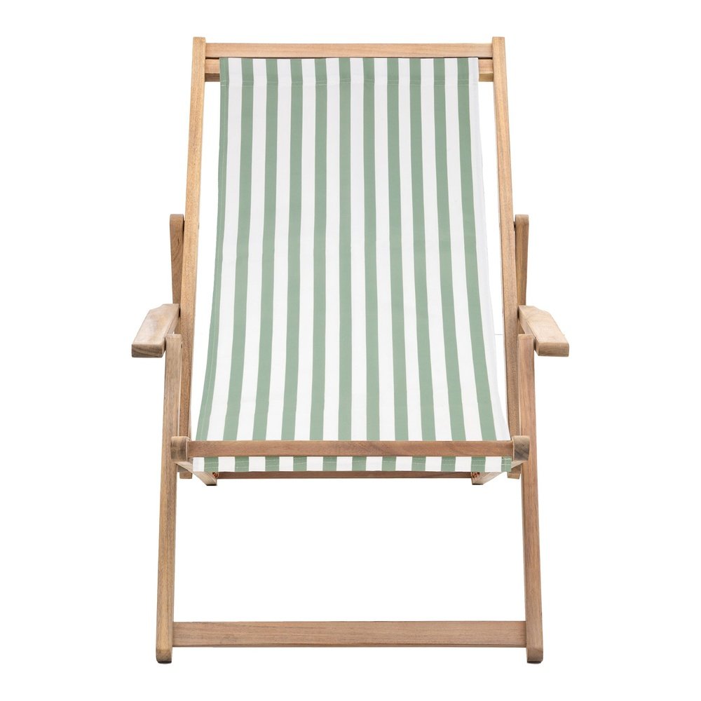 Gallery Interiors Outdoor Cino Deck Chair in Verde Stripe