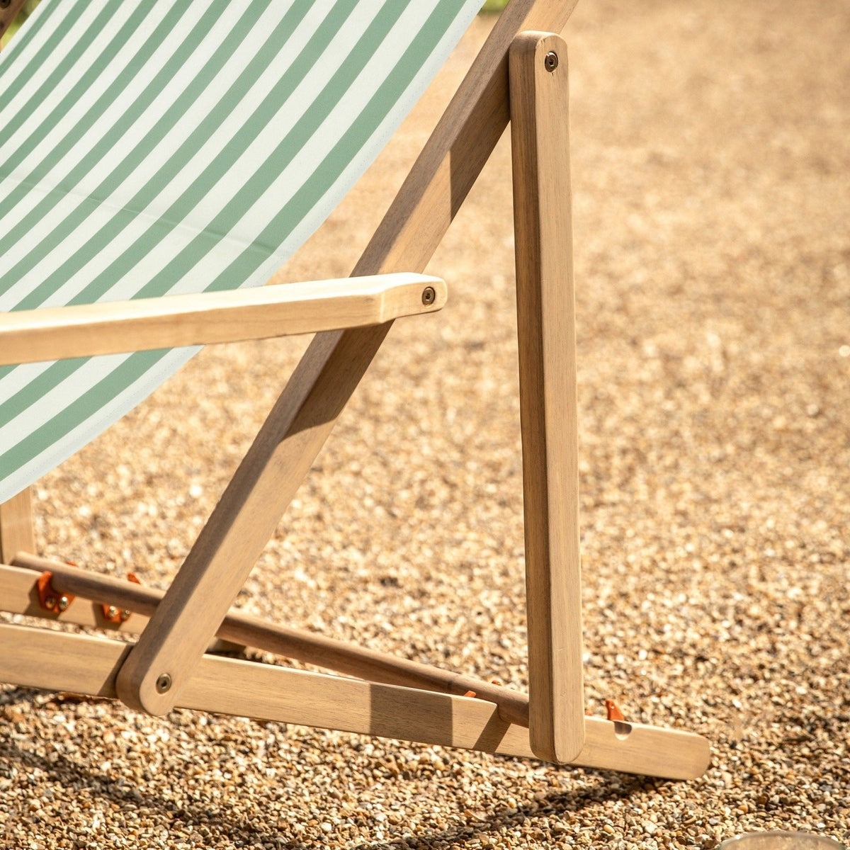 Gallery Interiors Outdoor Cino Deck Chair in Verde Stripe