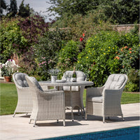 Gallery Interiors Outdoor Horton 4 Seater Round Dining Set