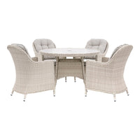 Gallery Interiors Outdoor Horton 4 Seater Round Dining Set