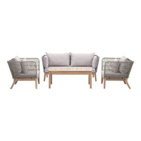 Gallery Interiors Outdoor Catarno Lounge Set in Natural