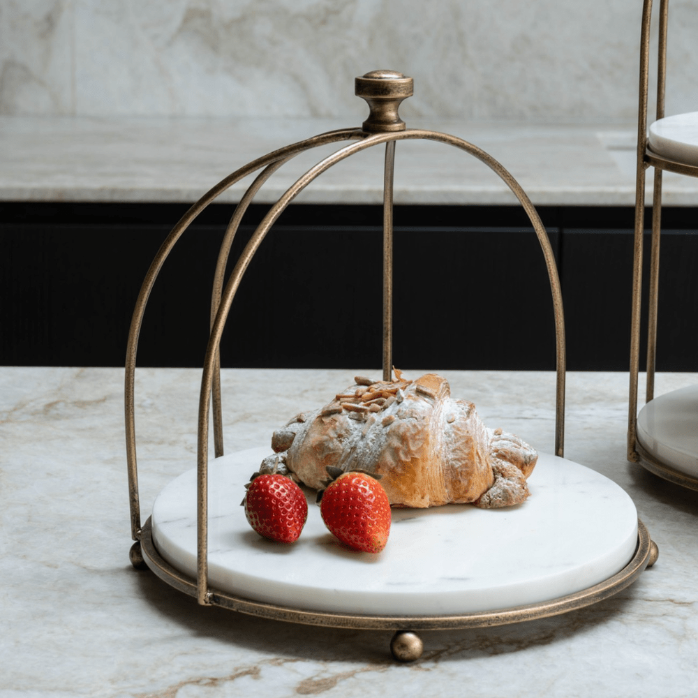 Belvedere One Tiered Stand - Aged Gold Libra 2