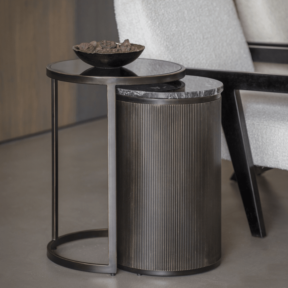 Belvedere Set of 2 Nesting Side Tables - Black Libra 2