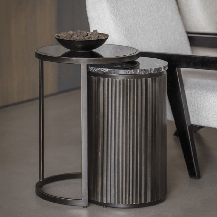 Belvedere Set of 2 Nesting Side Tables - Black Libra 2