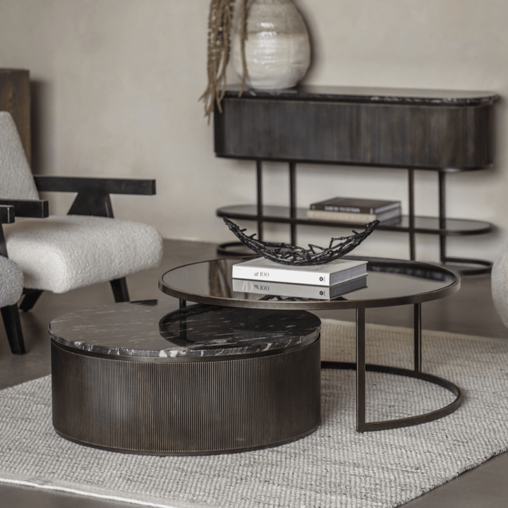 Belvedere Set of 2 Nesting Coffee Tables - Black Libra 2