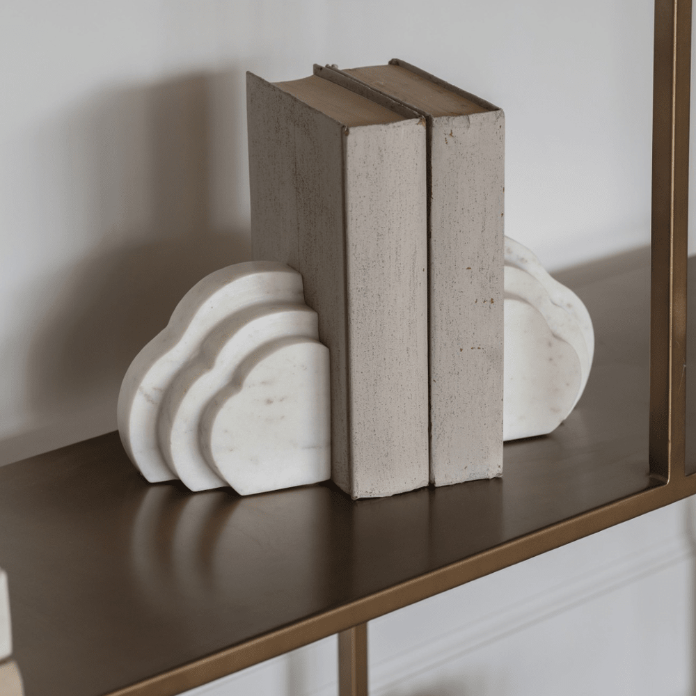 Genoa Cloud Bookends - White Marble Libra 2