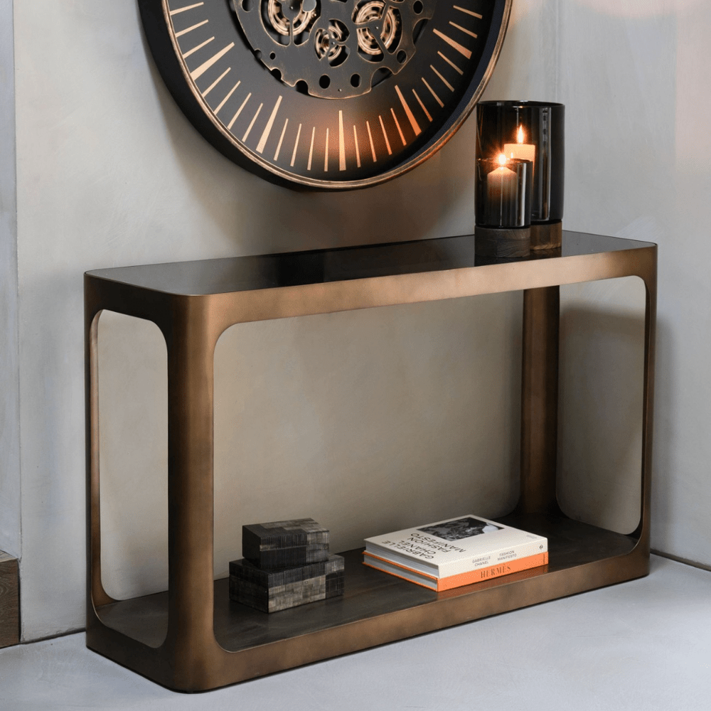 Thorpe Console Table - Metal & Glass Libra 3