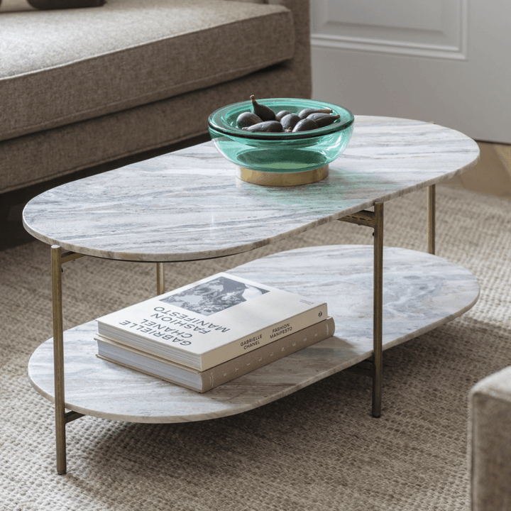Toronto Oval Coffee Table - Marble Libra 2