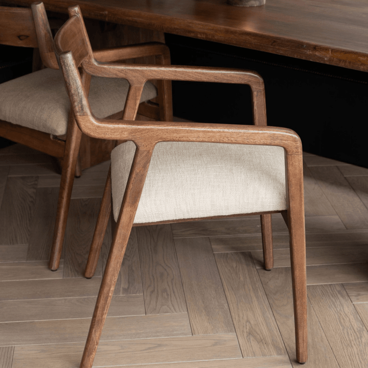 Monterey Wooden Upholstered Dining Chair - Beige Libra 3