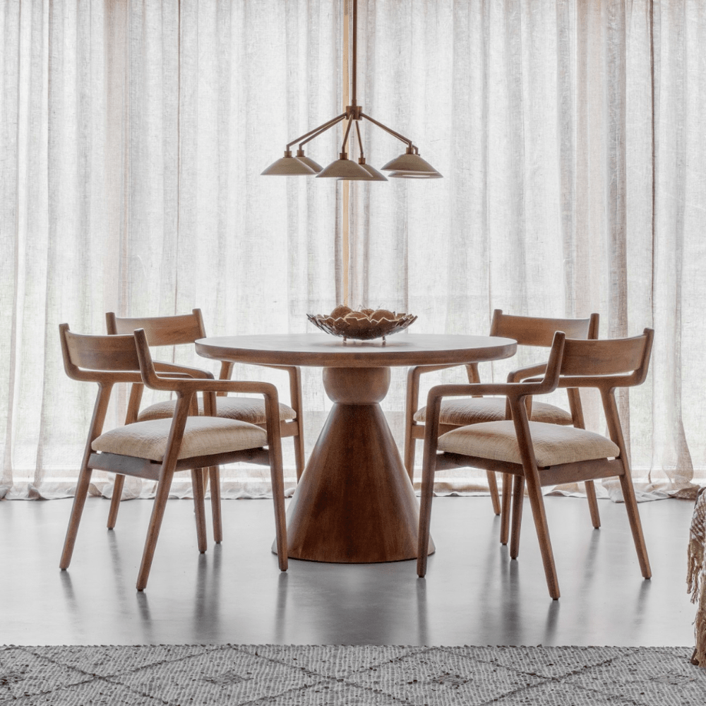 Monterey Wooden Round Dining Table Libra 2