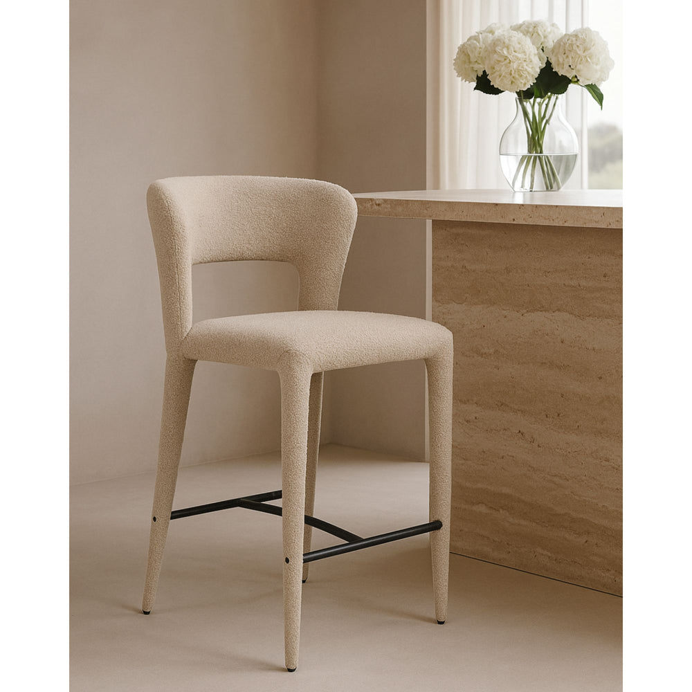 Pari I Bar Stool - Chex Polar Bouclé Tommy Franks 2