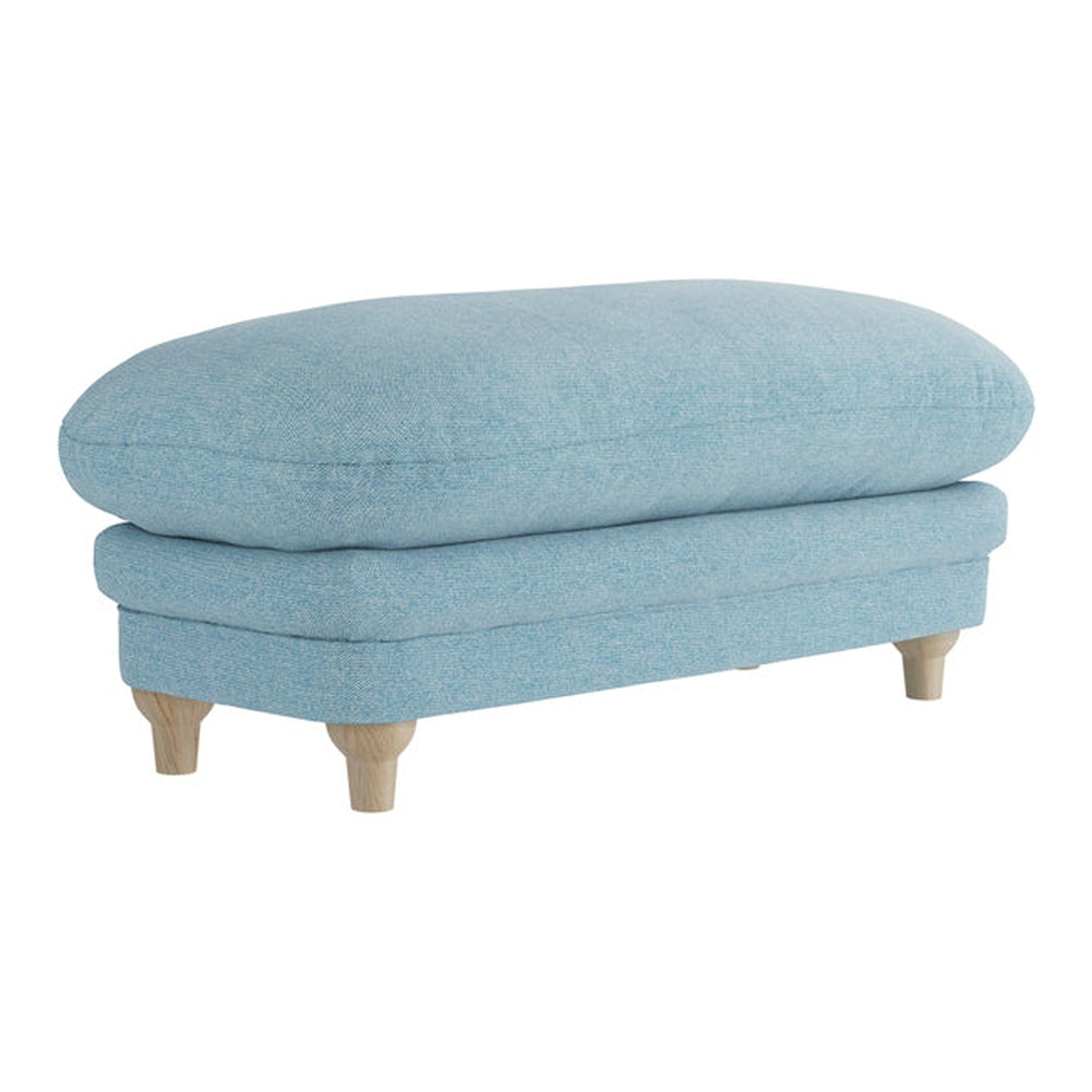 O&Co Pippa Footstool in Duck Egg Blue Weave