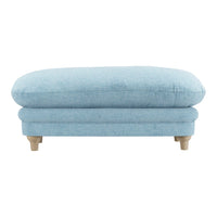 O&Co Pippa Footstool in Duck Egg Blue Weave