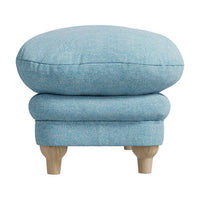 O&Co Pippa Footstool in Duck Egg Blue Weave