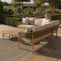 Maze Outdoor Porto Corner Sofa Set with Set of 2 Coffee Tables in Sandstone