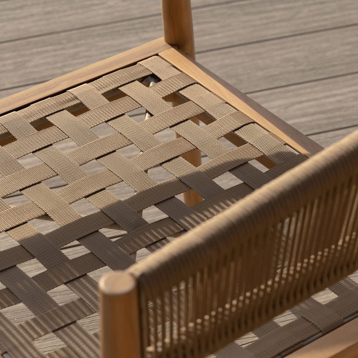 Maze Outdoor Port Rope Weave Lounge Set in Sandstone