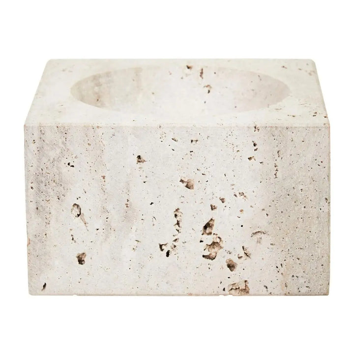 Tibor Square Decorative Bowl - Travertine
