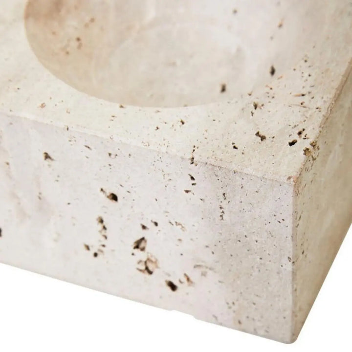 Tibor Square Decorative Bowl - Travertine