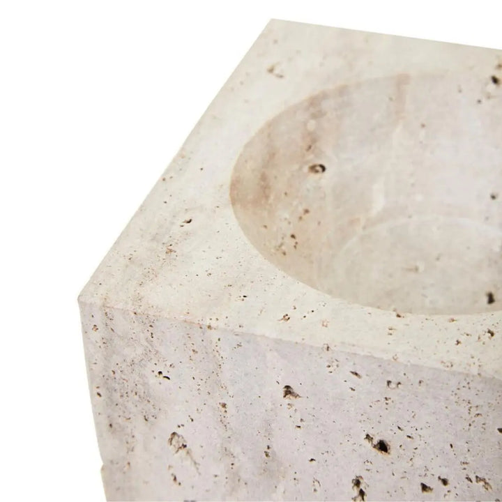 Tibor Square Decorative Bowl - Travertine