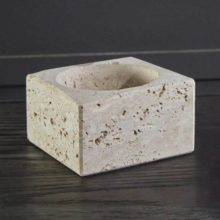 Tibor Square Decorative Bowl - Travertine