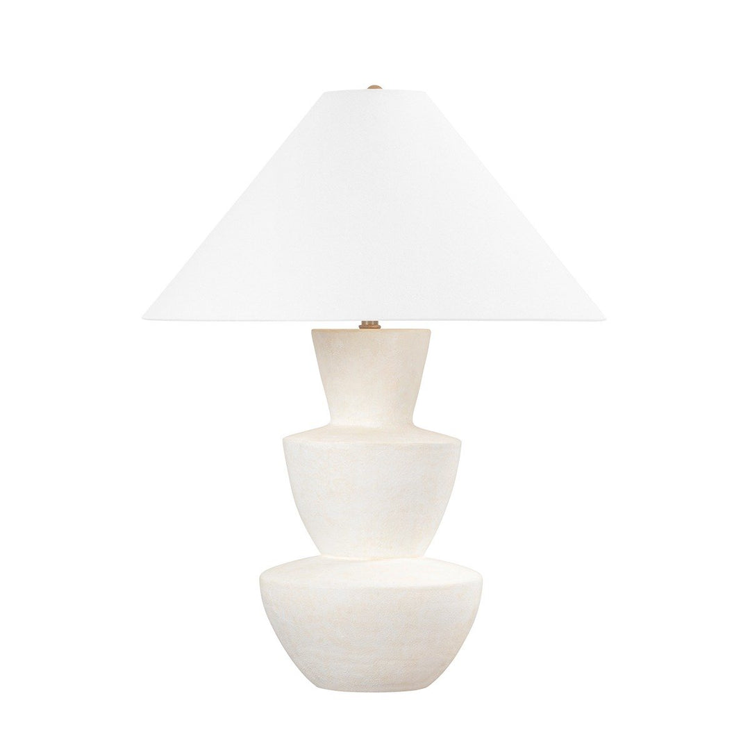 Kamas 1 Light Table Lamp - Patina Brass & Ceramic Textured Ivory Hudson Valley Lighting 1