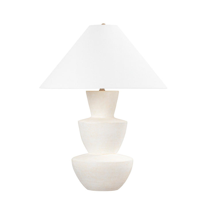 Kamas 1 Light Table Lamp - Patina Brass & Ceramic Textured Ivory Hudson Valley Lighting 1