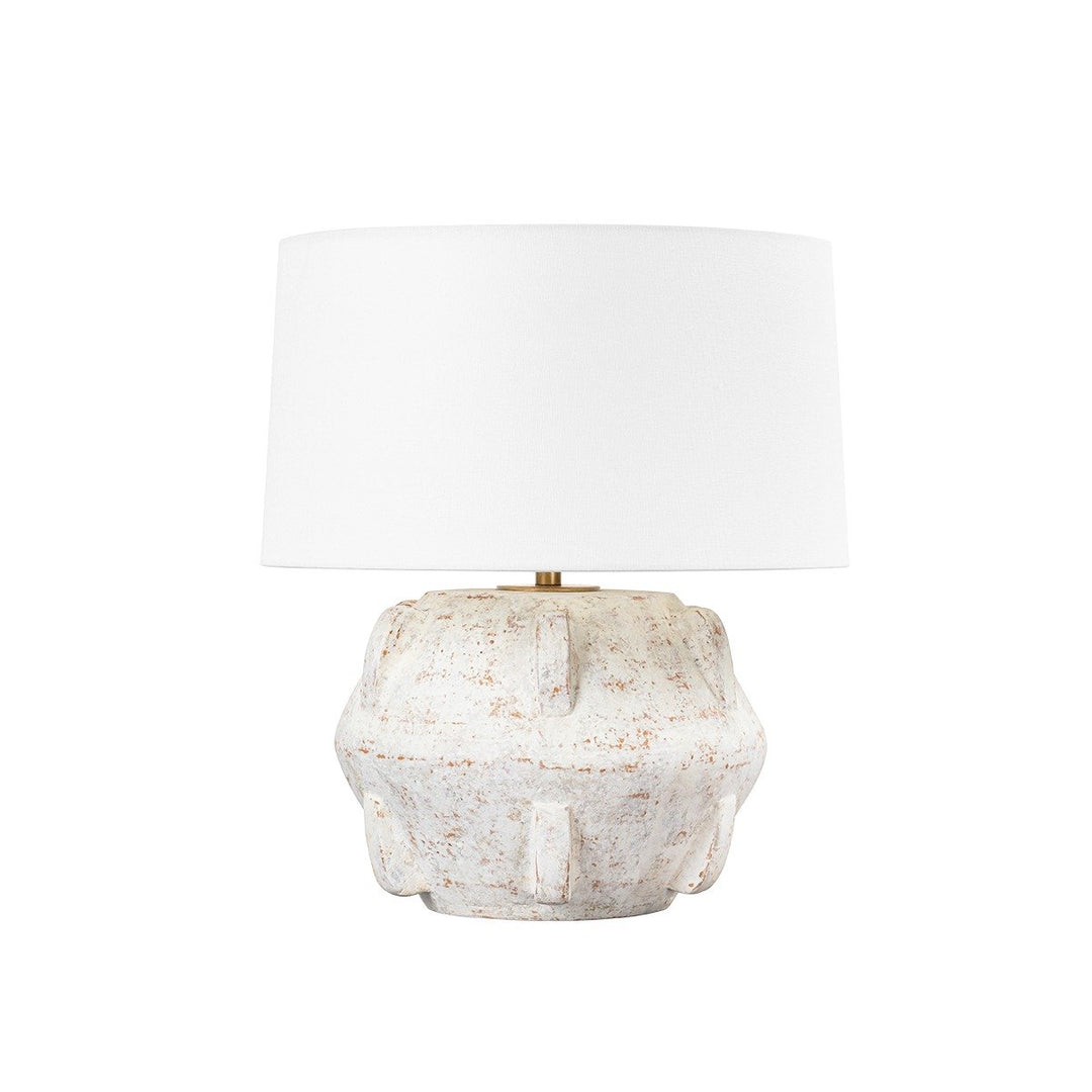 Vanda 1 Light Table Lamp - Patina Brass & Ceramic Whitewash Terracotta Hudson Valley Lighting 1