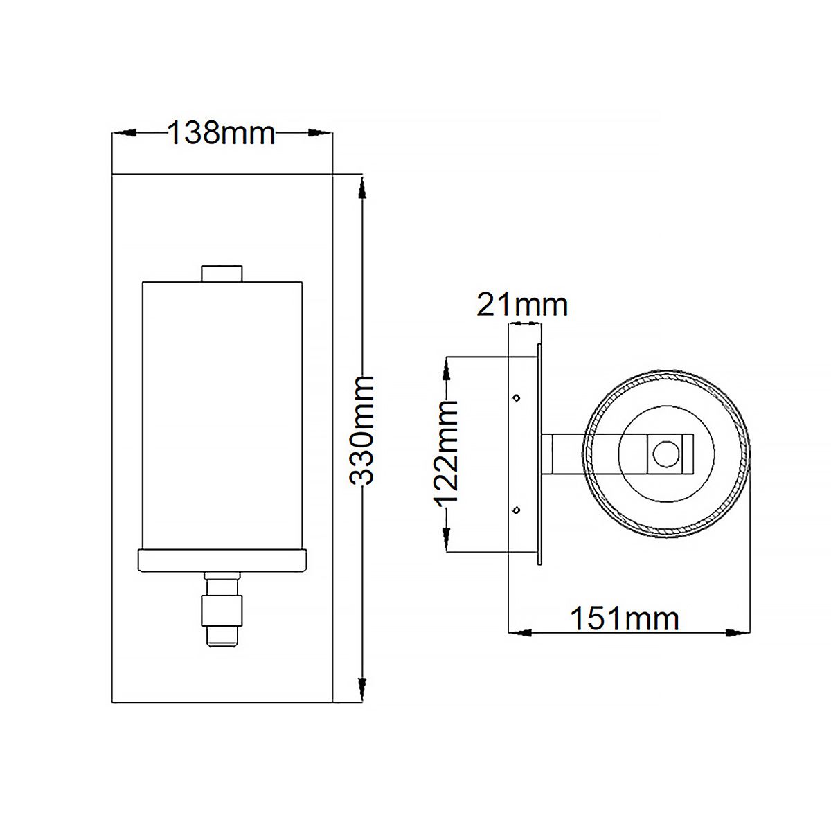 Quintiesse Angelo 1 Light Wall Light