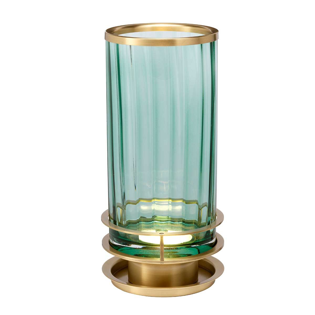 Quintiesse Arno Table Lamp Green Aged Brass