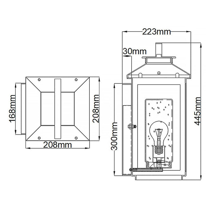 Atwater 1 Light Medium Wall Lantern Elstead 6