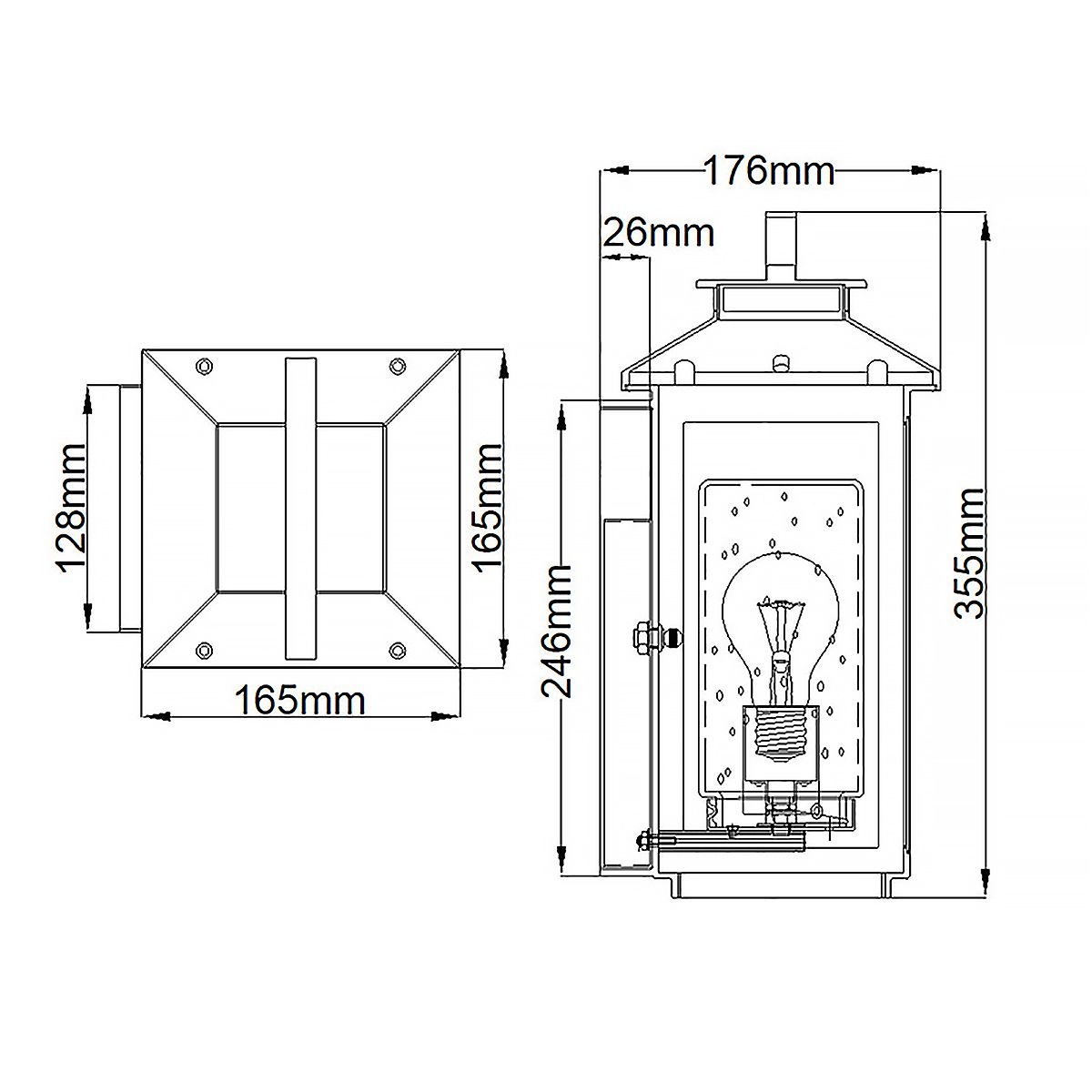 Quintiesse Atwater 1 Light Small Wall Lantern