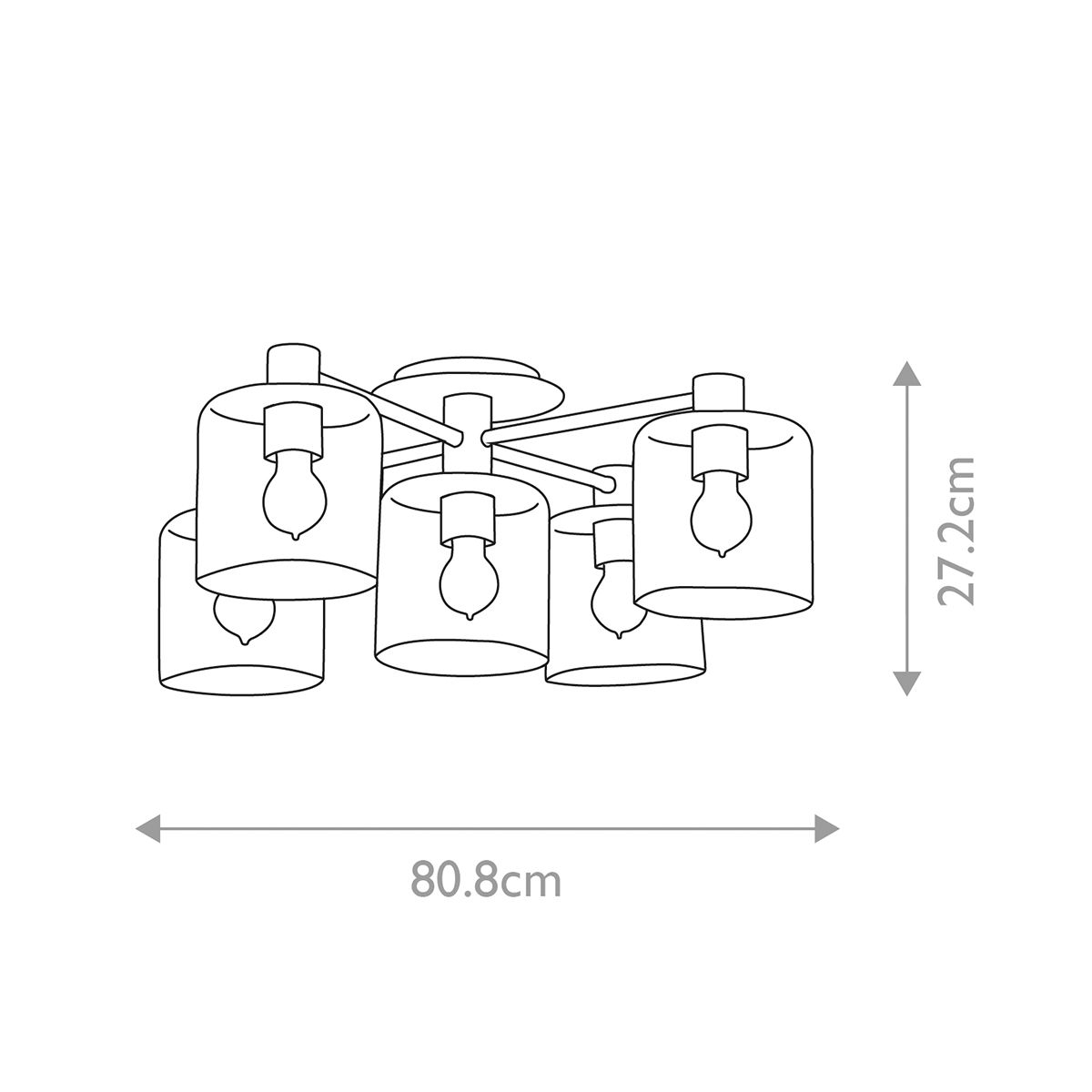 Quintiesse Axel 5 Light Semiflush Mount