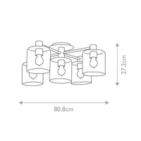 Quintiesse Axel 5 Light Semiflush Mount