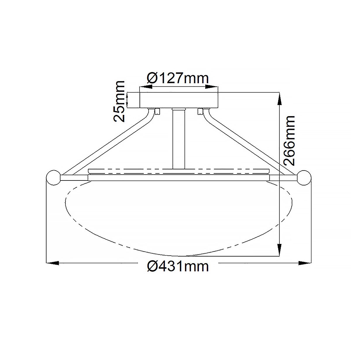 Quintiesse Belle 3 Light SemiFlush Mount