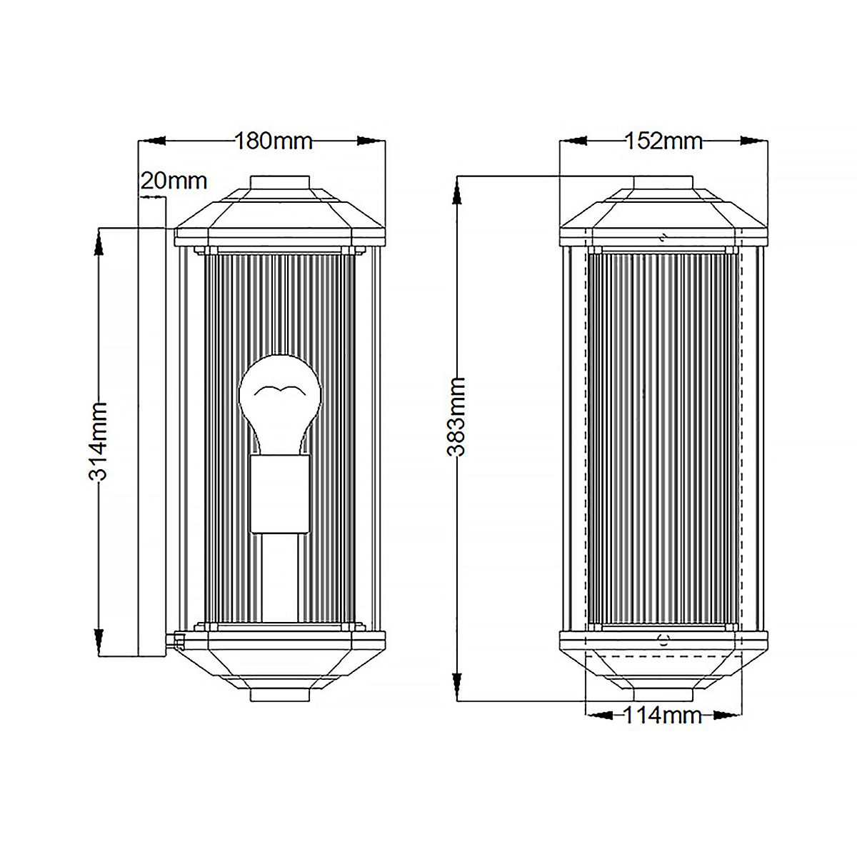 Quintiesse Castelle 1 Light Medium Wall Lantern Bronze