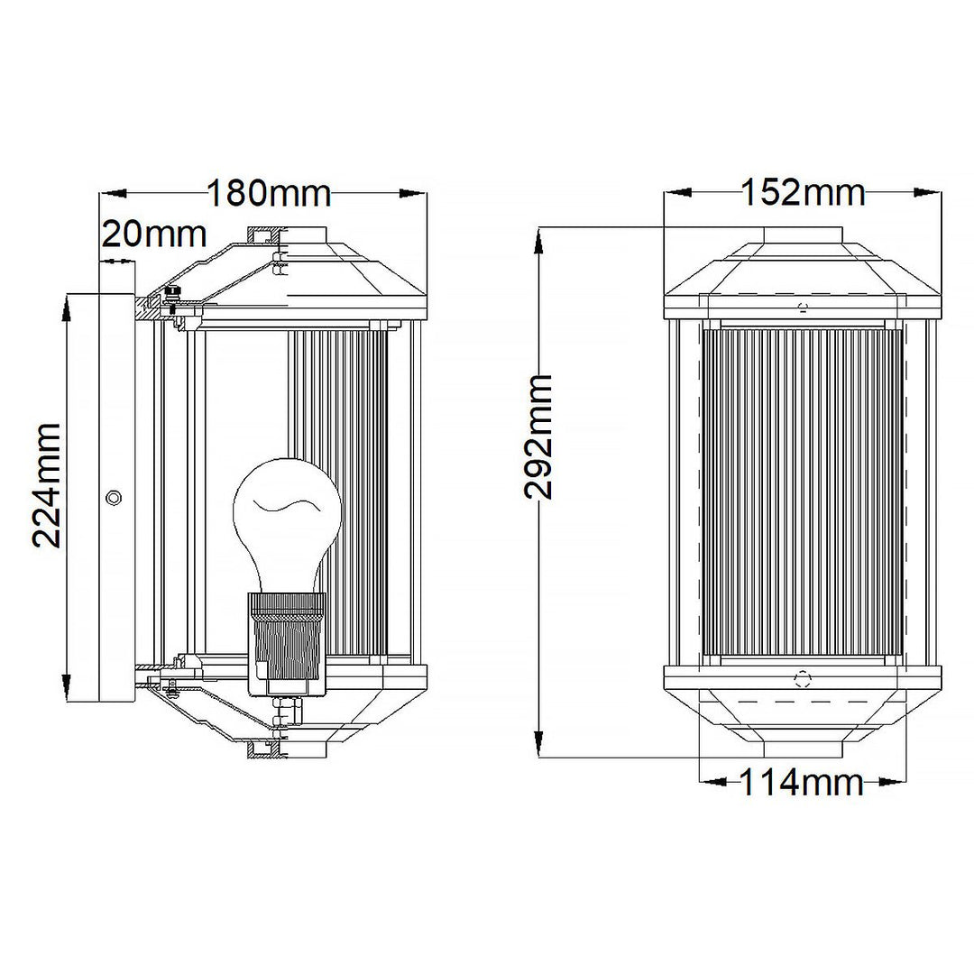 Castelle 1 Light Small Wall Lantern - Bronze Elstead 5