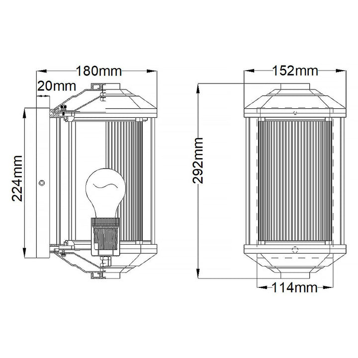 Castelle 1 Light Small Wall Lantern - Bronze Elstead 5