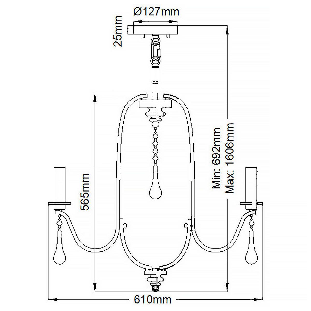 Quintiesse Karlee 5 Light Chandelier