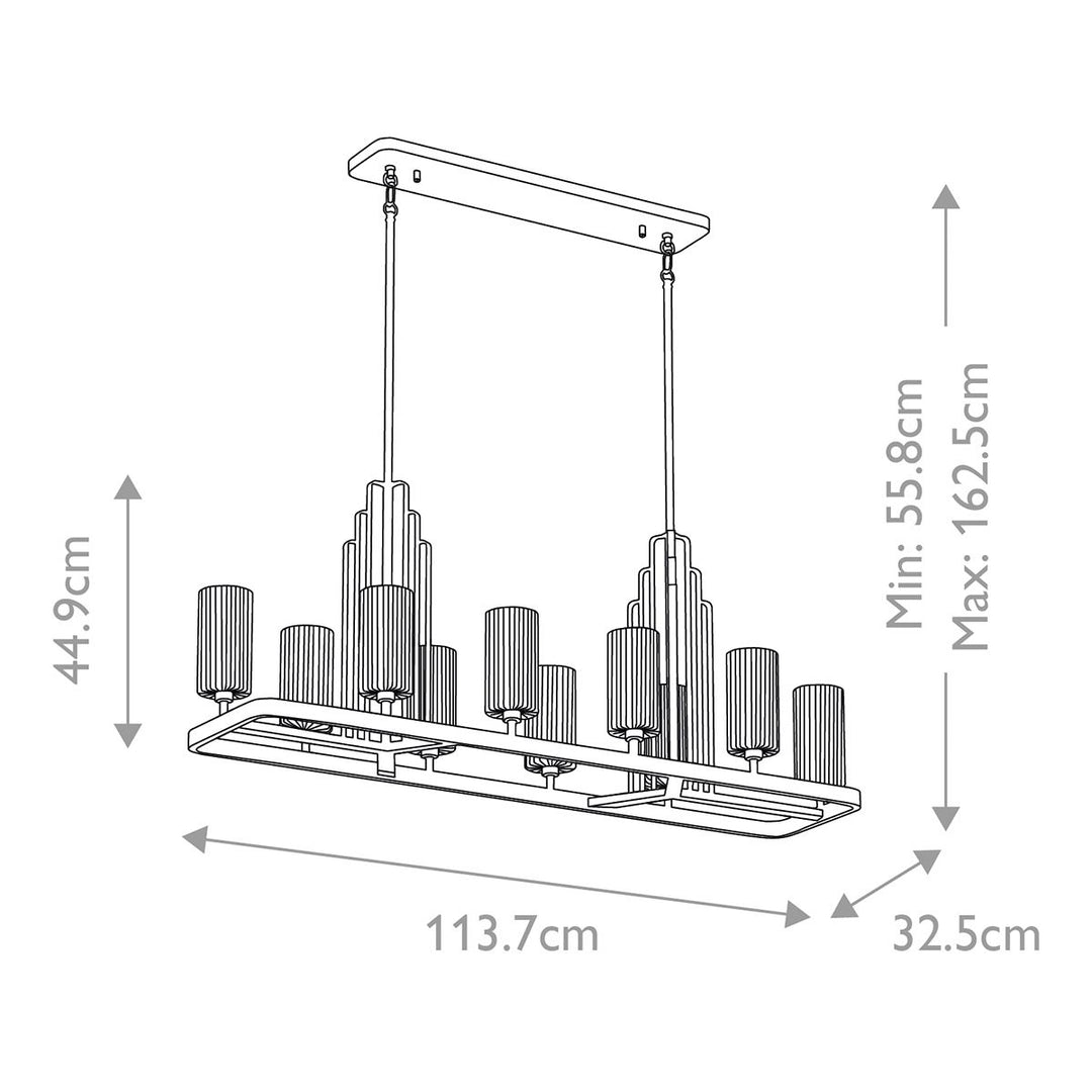 Kimrose 10 Light Linear Chandelier Elstead 7
