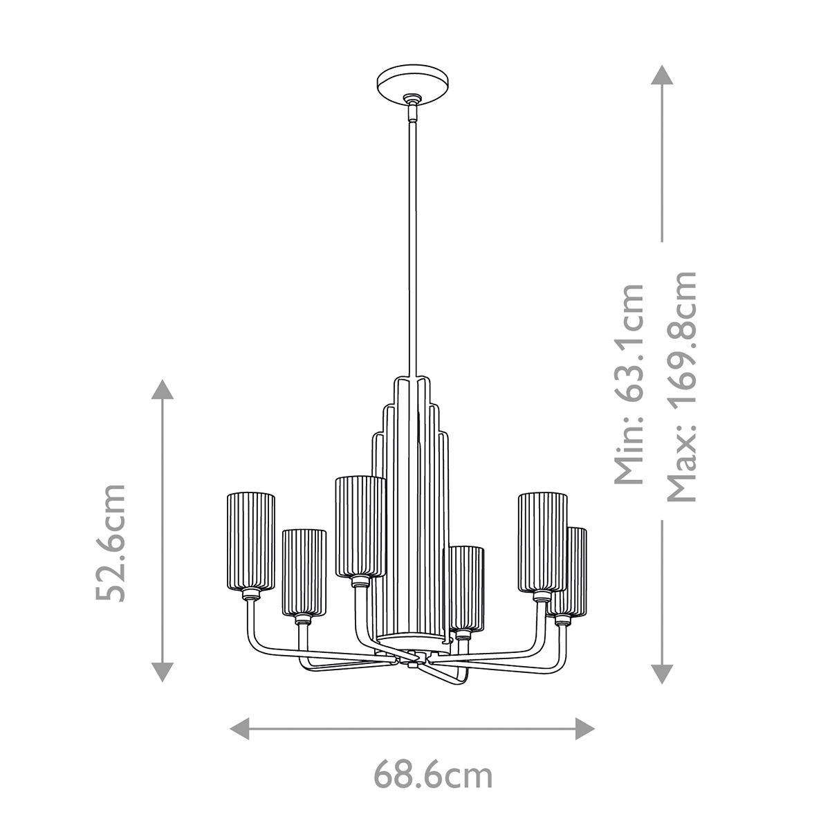 Quintiesse Kimrose 6 Light Chandelier