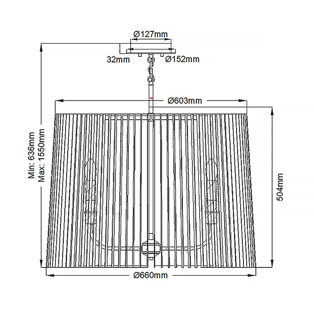 Linara 6 Light Pendant Light Elstead 8