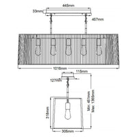 Quintiesse Linara 5 Light Linear Chandelier