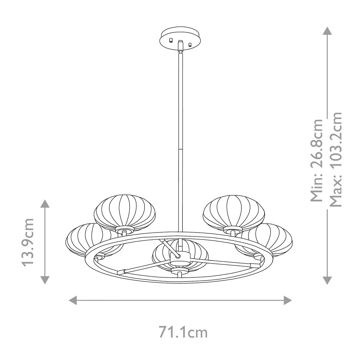 Quintiesse Pim 5 Light Chandelier