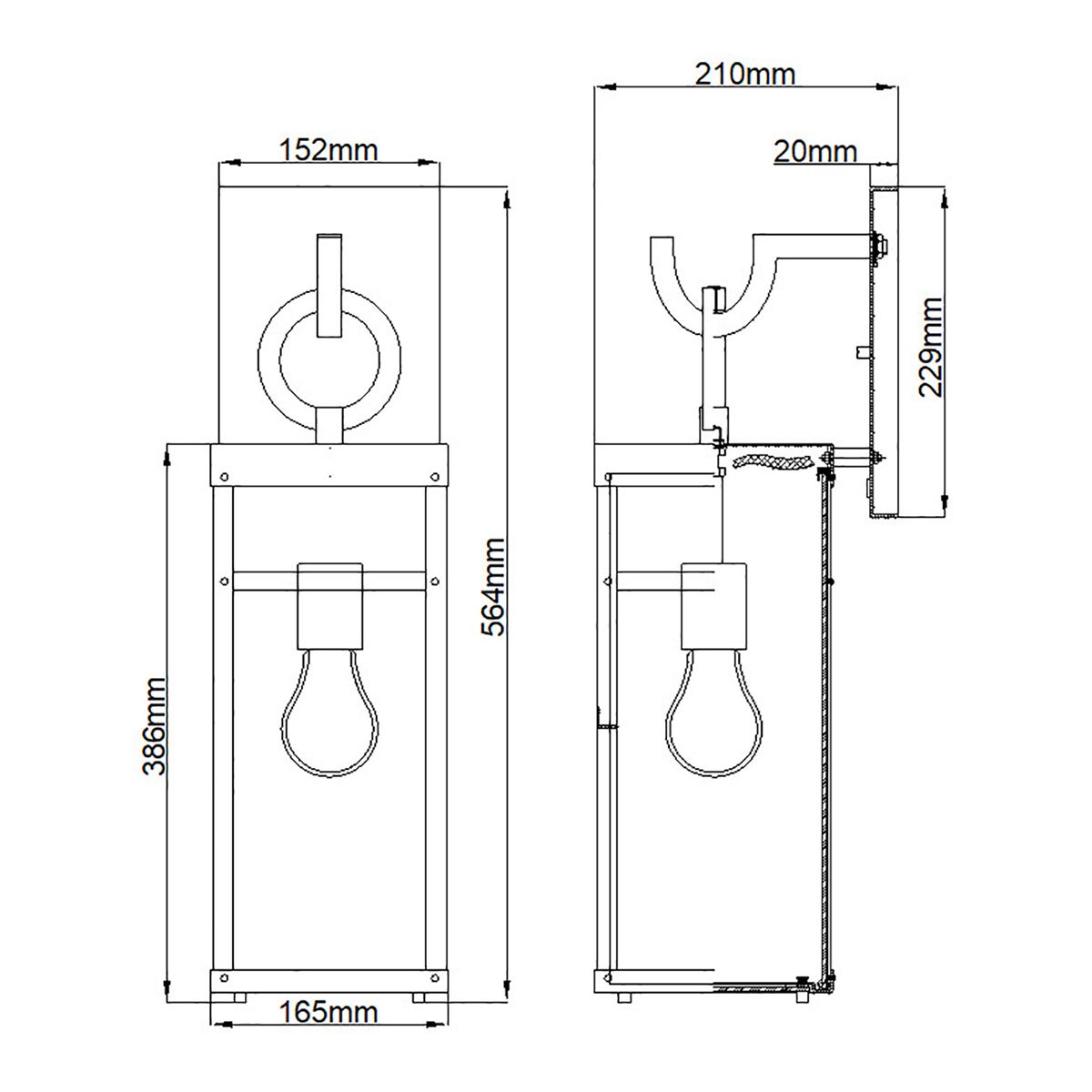 Quintiesse Porter 1 Light Large Wall Lantern