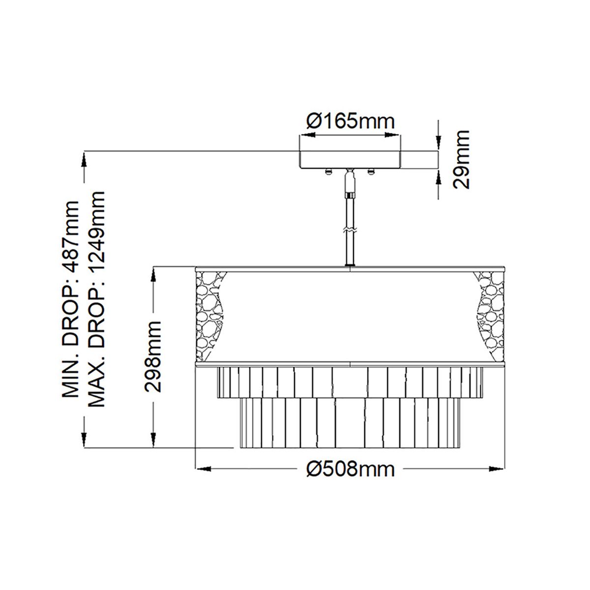 Quintiesse Reverie 4 Light Semiflush Pendant