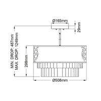 Quintiesse Reverie 4 Light Semiflush Pendant